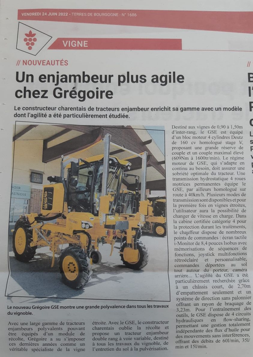 Article de Terres de Bourgogne sur le nouveau Grégoire GSE