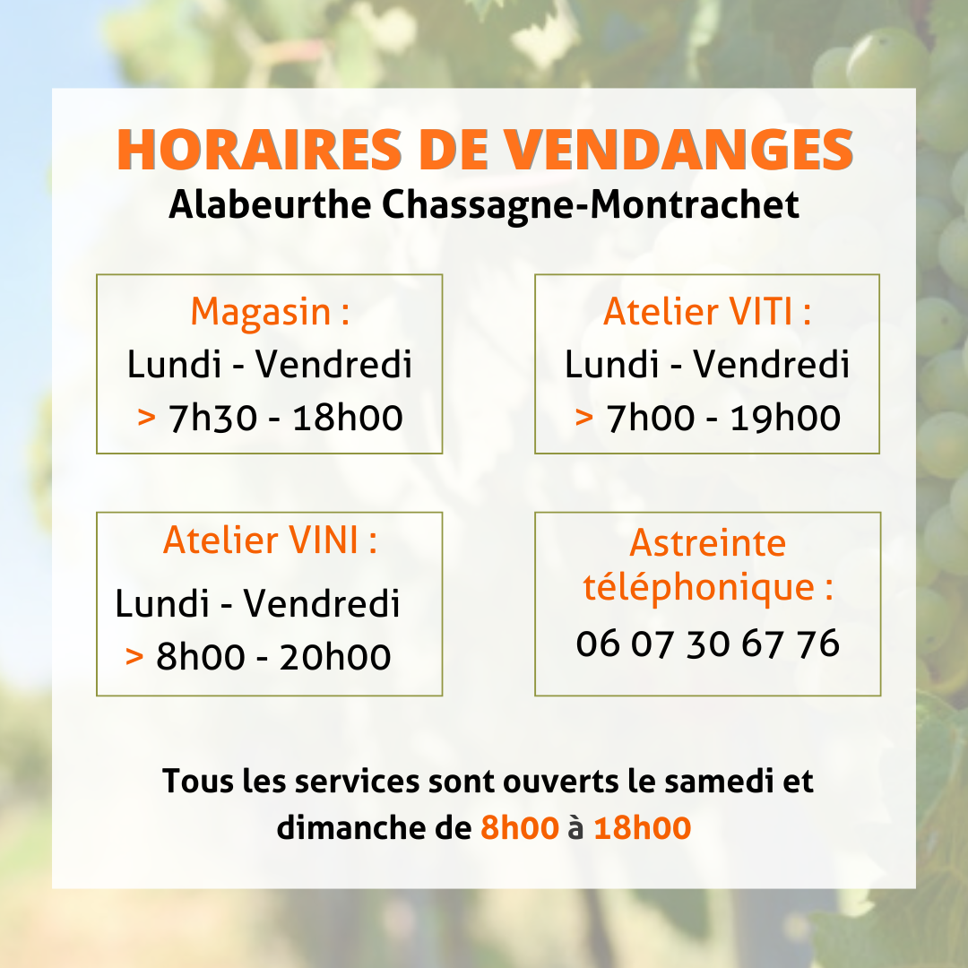 horaires Vendanges