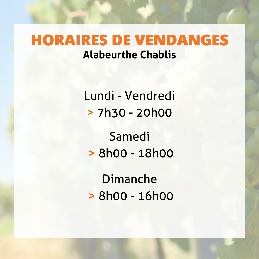 Horaires vendanges 89