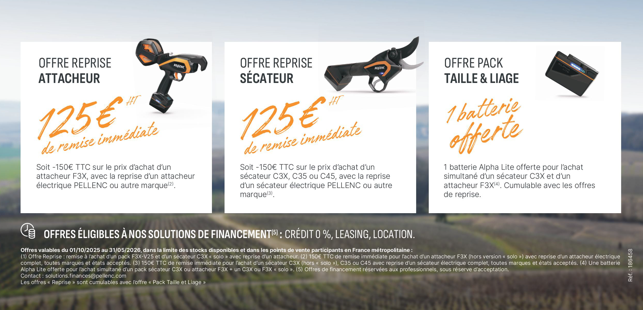 Offres Pellenc – Du 1er octobre 2025 au 31 mai 2026